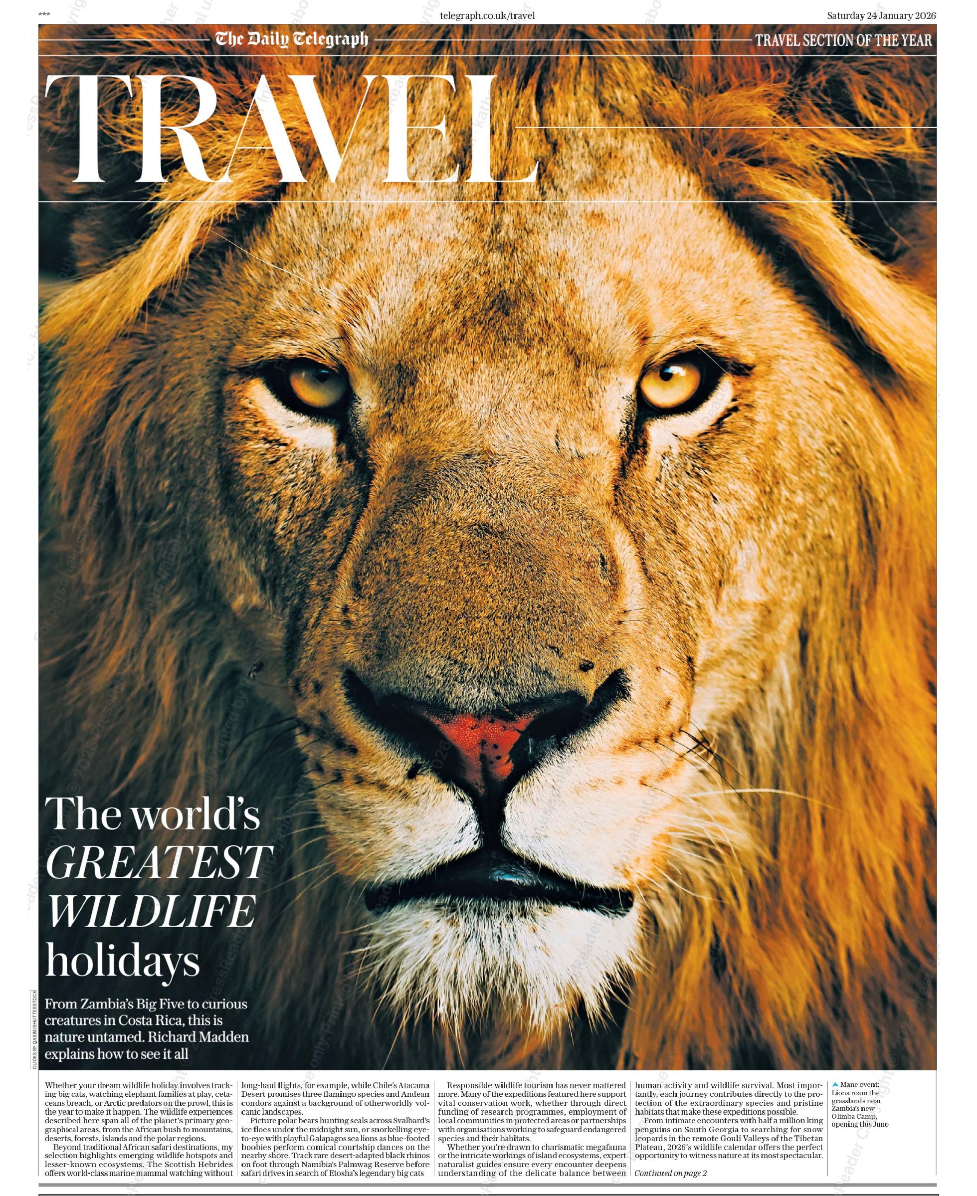 The Daily Telegraph_Travel_Saturday, January 24, 2026_Cover